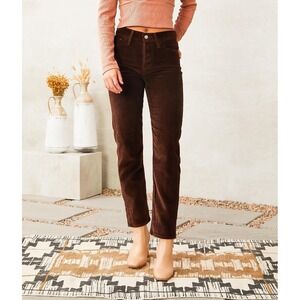 Levis Wedgie Straight Corduroy Pants Brown High Rise 100% Cotton Size 27
